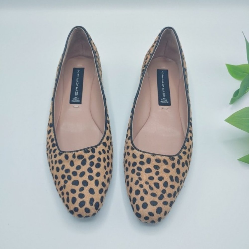 Steven By Steve Madden Bantry Genuine Calf Hair Flats 6M NEW IN BOX - Picture 2 of 7